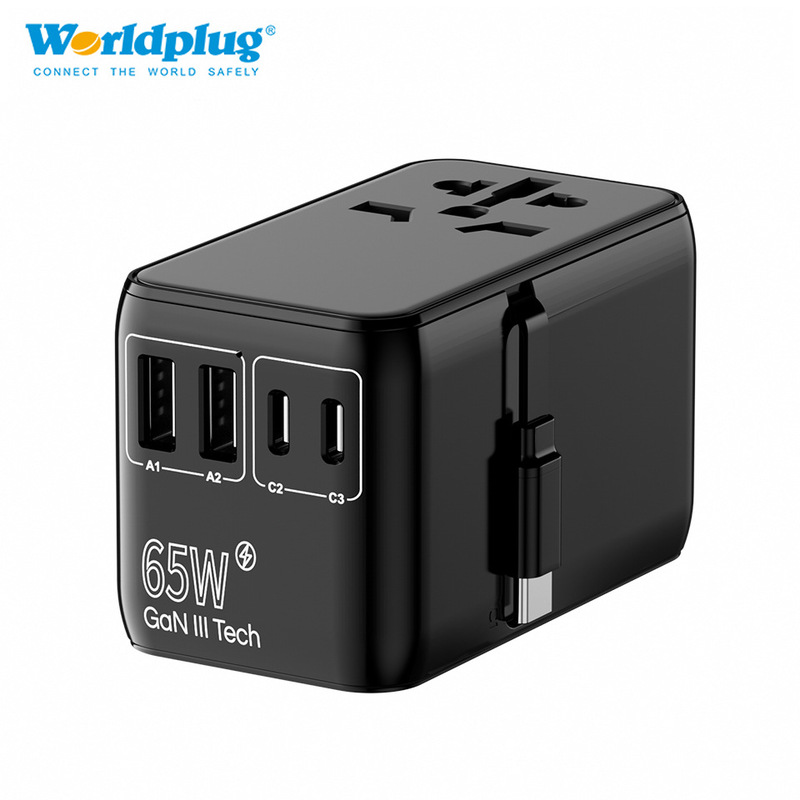Multifunctional Conversion Socket One-Turn Multi-Global Universal Travel Conversion Plug Pd65W with Line Conversion Charger