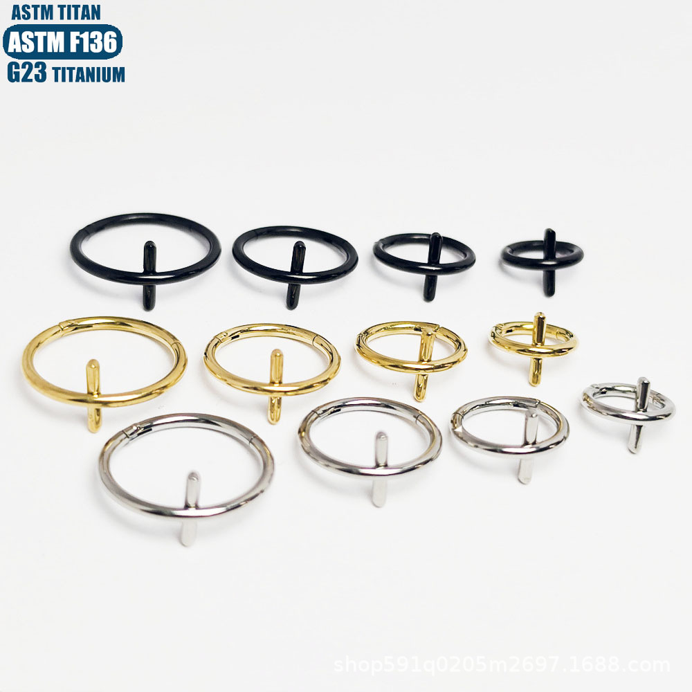 F136 Titanium Alloy Cross Seamless Nose Ring Closed Ring Implant Grade Tragus Cartilage Hoop detail image 8