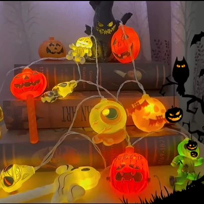 Новые светодиодные фонари для Хэллоуина, тыква, летучая мышь, гирлянда, дом с привидениями, вечерние парки, декоративные фонари ужасов, фестиваль призраков, фонари на складе