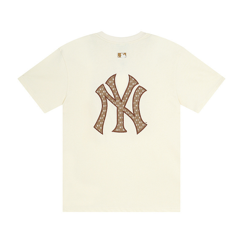 高バージョン.MLB レトロ老眼トレンドカップル春夏同スタイルラウンドネック刺繍万能ルーズ半袖Tシャツ|undefined