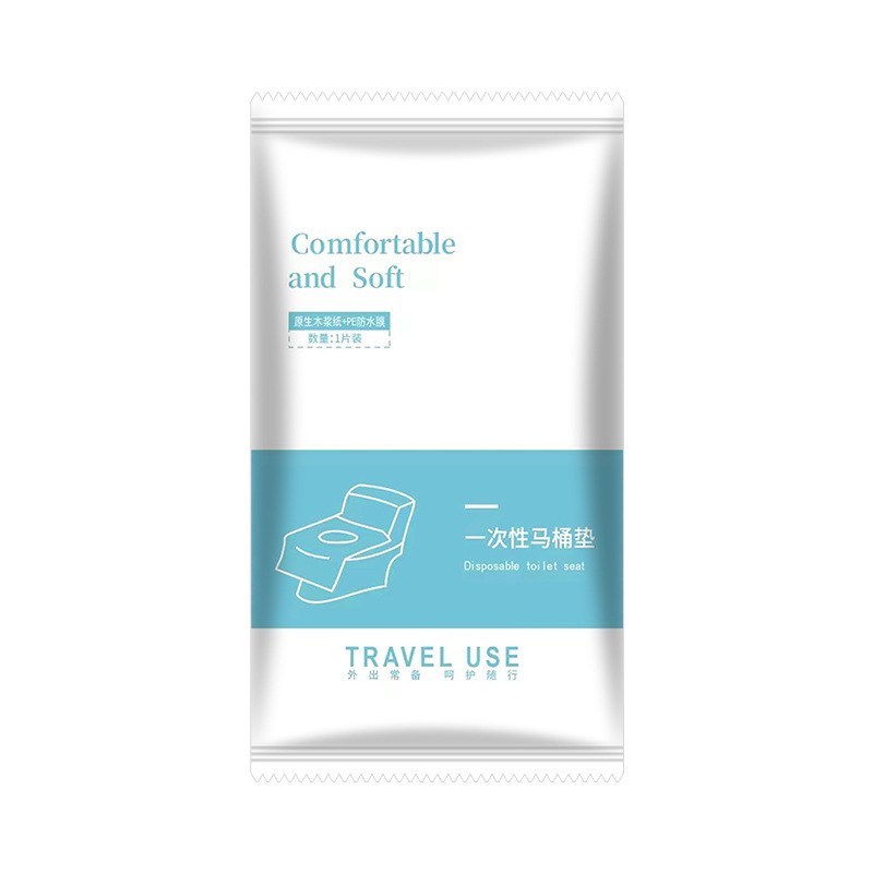 旅行用使い捨てトイレマット、家庭用防水ポータブルトイレカバー、粘着性木材パルプ紙トイレマット、個別包装|undefined