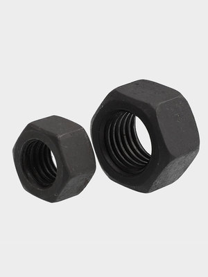 8.8级高强度黑色细牙六角螺母M8M10M12-M42M45M80*1/1.25/1.5-4mm