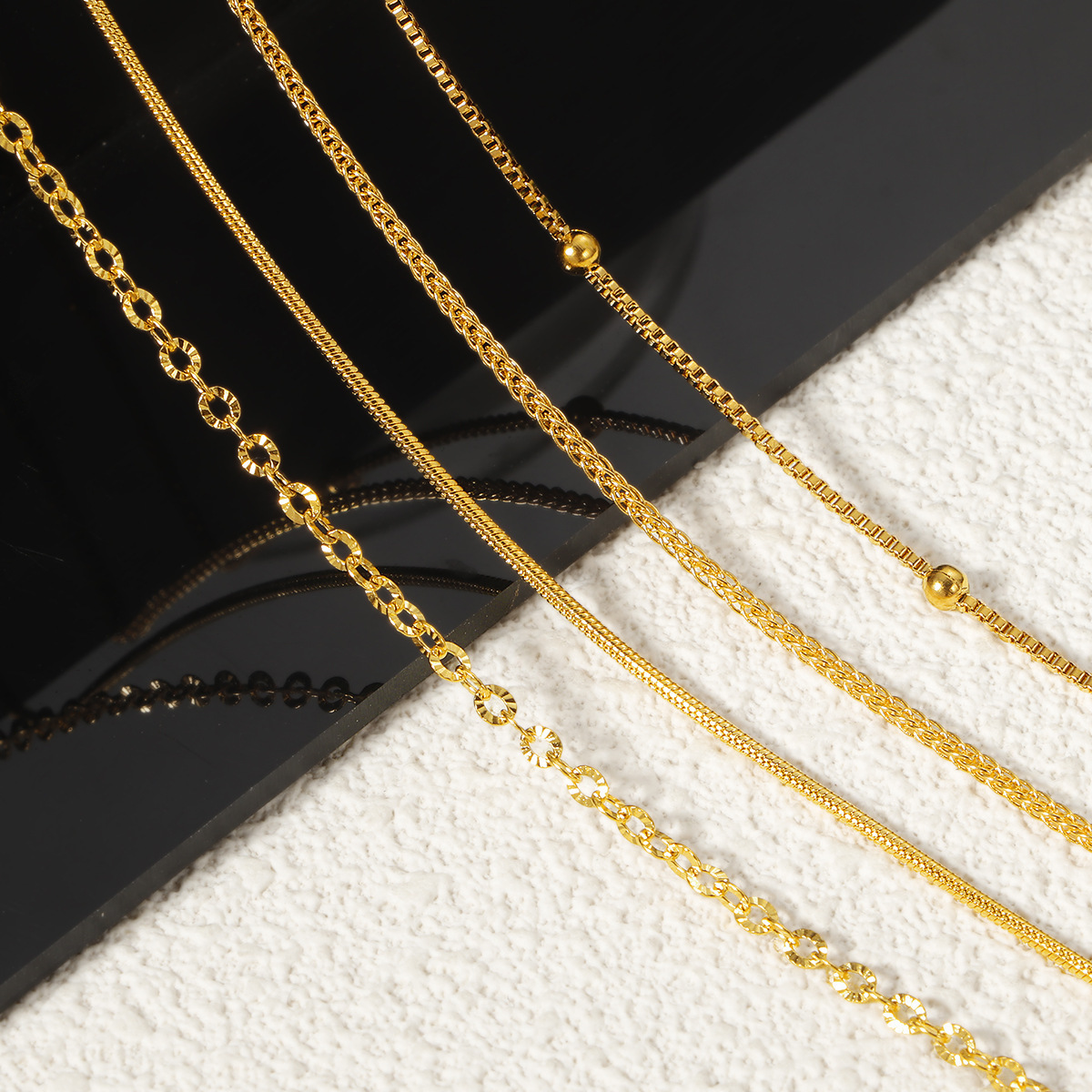 Delicate Two-tone Layered Necklace Set In Gold And Silver Metal_voghion.com