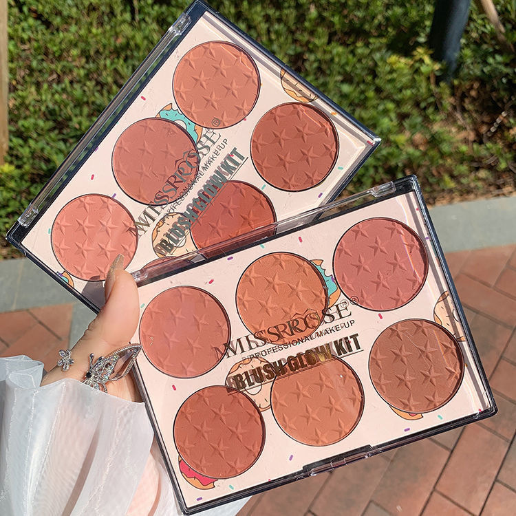 MISS ROSE six-color blush matte multi-color blush plate natural sun red women's high-gloss affordable one-piece plate