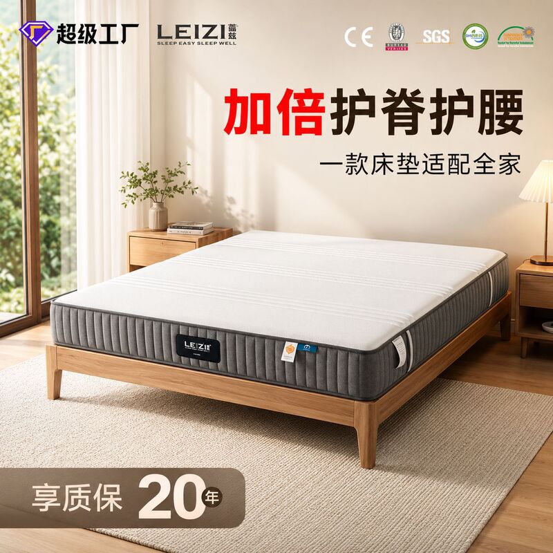 Guoshi Simmons Mattress Latex Home Use Spine-Protecting Jute Memory Foam Spring Hard Mattress Thickened Double Mattress Bed Rail