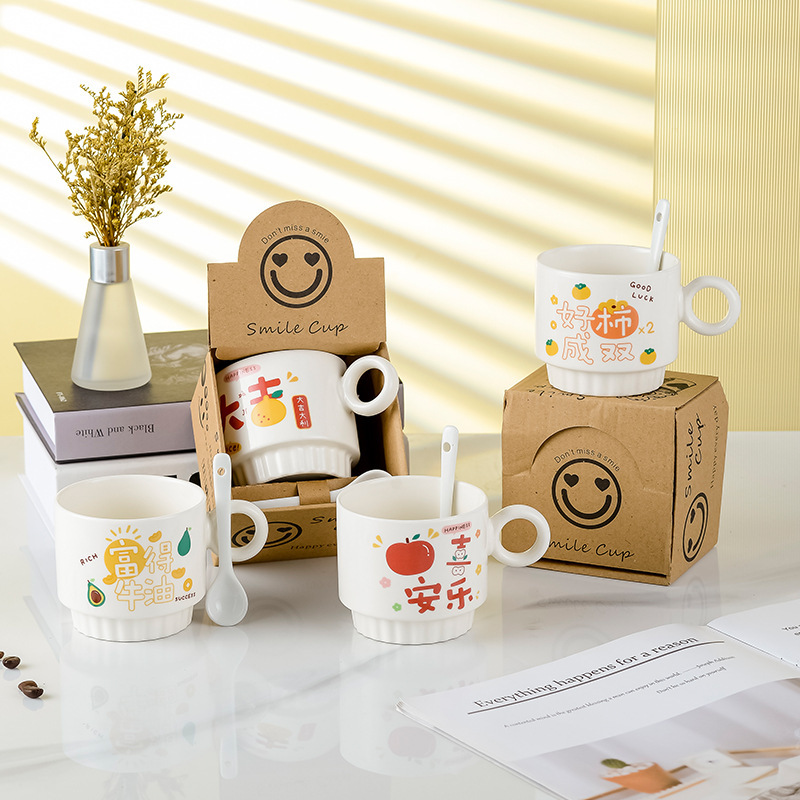 Practical Souvenir Cartoon Cup Ceramic Coffee Cup Event Small Gift Water Cup Mug Printed Advertising Logo Practical Souvenir Cartoon Cup Ceramic Coffee Cup Event Small Gift Water Cup Mug Printed Advertising Logo