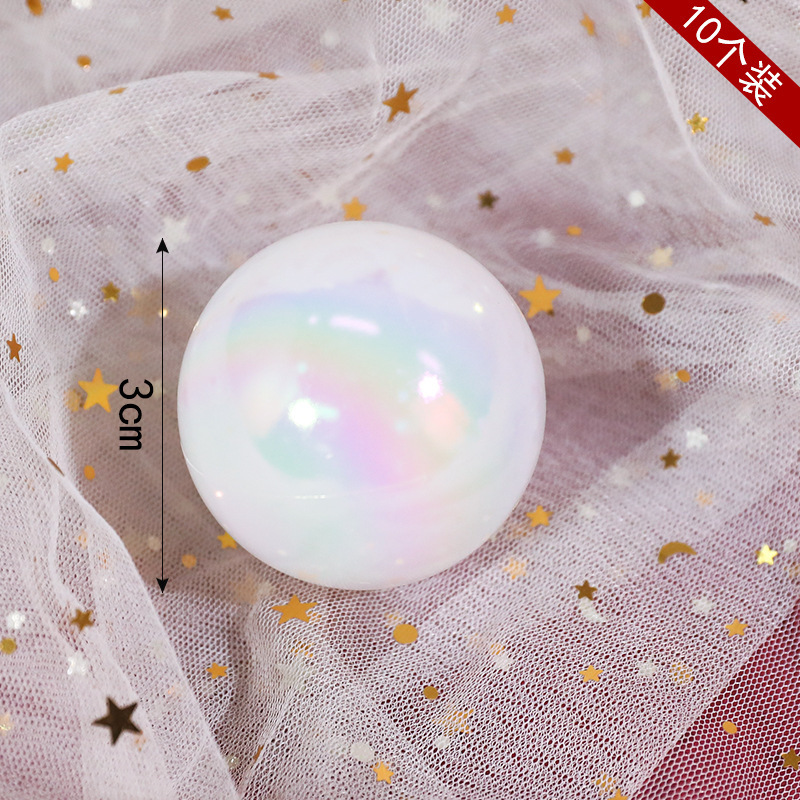 10 con bolas blancas coloridas - 3cm