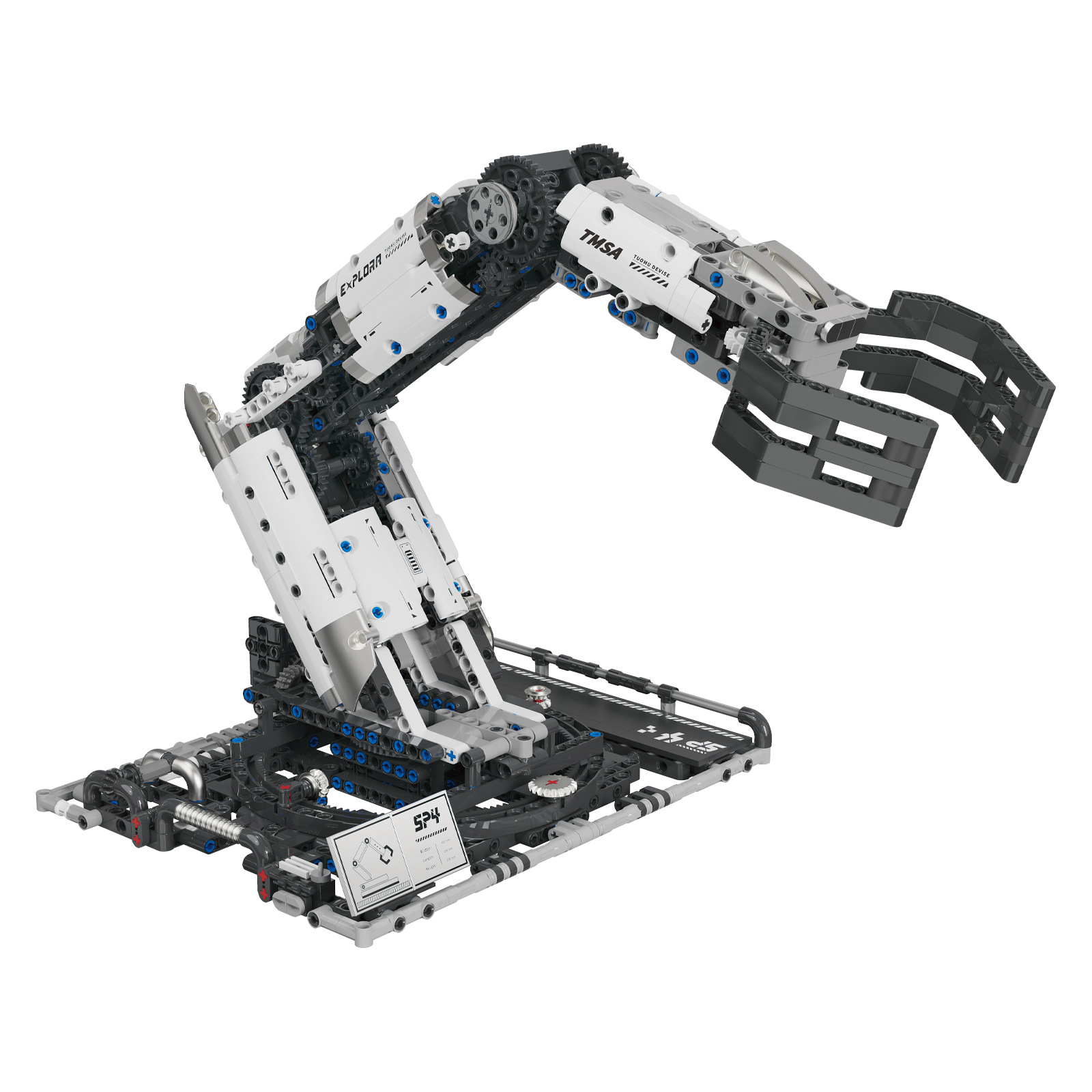 (2개) 국경 간 TOPWOOD T2007 기계 팔 프로그래밍 전기 원격 제어 STEM 로봇 조립 건물 블록 WA LI 장난감 8