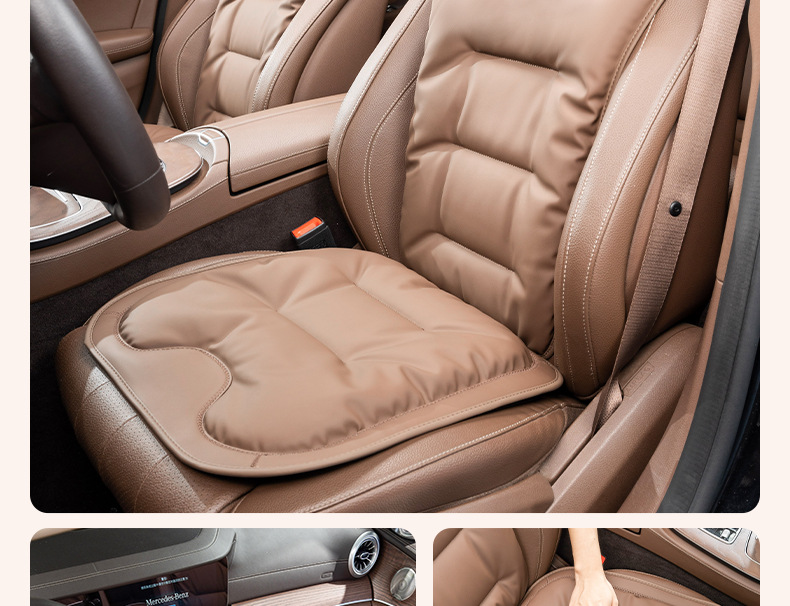 Cross-Border Popular Car Seat Cushion, Breathable Nappa Leather Seat Pad, Soft and Comfortable for All Seasons, Size Three