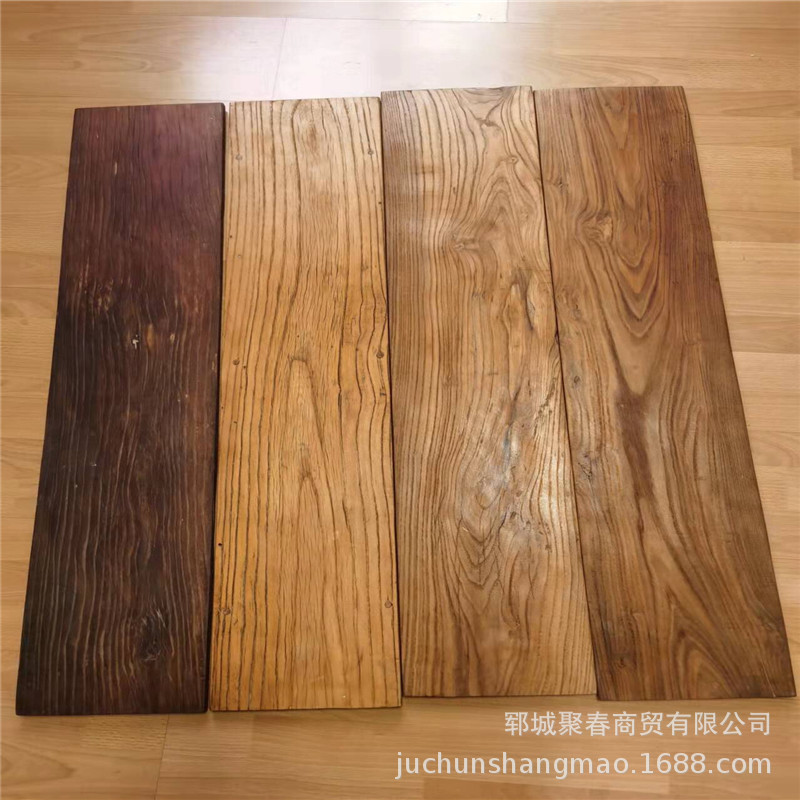 复古老木板旧木板实木地板原木色背景墙榆木椿木松木做旧仿古装饰-阿里巴巴