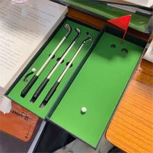 个性创意高尔夫球杆球场铅笔盒迷你礼盒可写字金属杆圆珠笔玩具笔