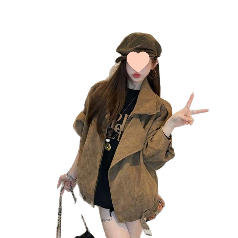 麂皮绒外套女春秋季2025新款早秋薄外套巨好看的短款夹克初秋休闲|undefined