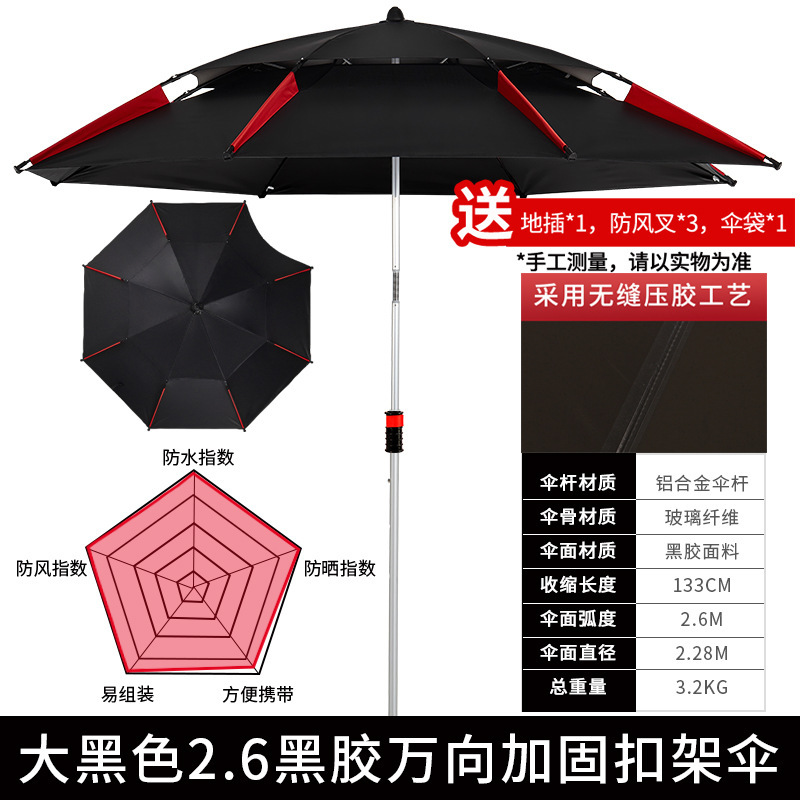 戴威营钓鱼伞大钓伞三折叠雨伞万向防晒防暴雨遮阳新款户外垂钓伞|undefined