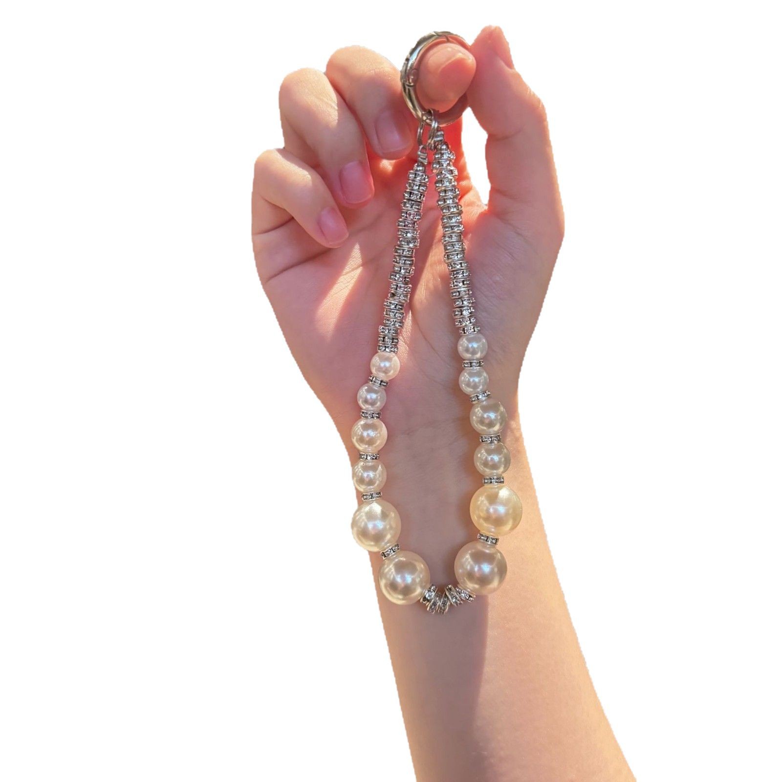 Ins Advanced Sense Super Flash Teléfono móvil Perlas de diamantes Adornos para teléfonos móviles Cadena anti-pérdida de todo fósforo Cadena para teléfonos móviles con lazo