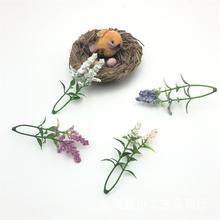 10CM2叉泡沫小草 仿真植物仿真花水草丝花把束配件微景观装饰配件