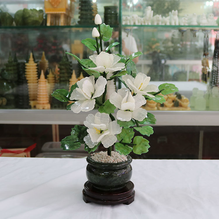 Natural Jade Simulation Peony Flower Fake Flower Panjing Home Living Room Decoration Dining Table Crafts Decoration Creative Gifts