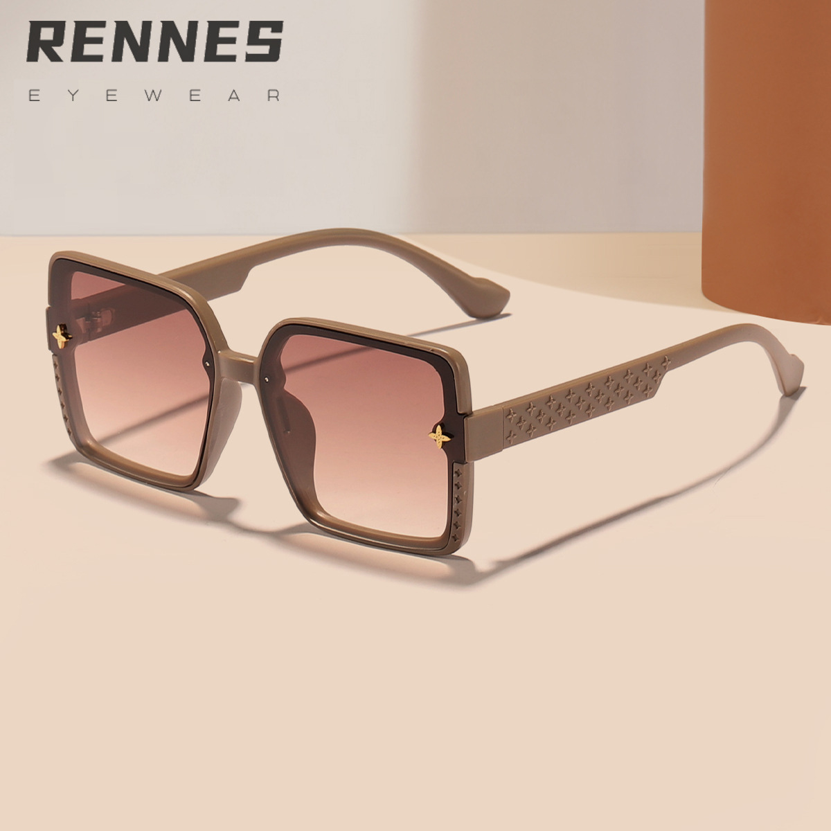Nuevas gafas de sol de montura grande de moda F para mujer 2024 Gafas de sol europeas y americanas de alta gama para mujer