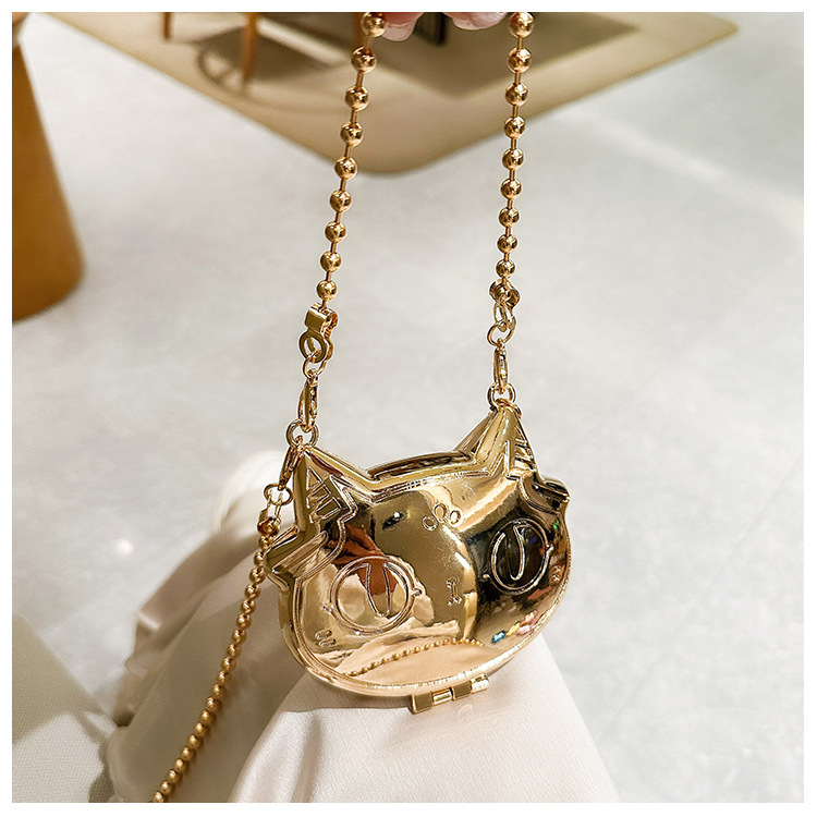 Cartoonish, mini and cute zinc alloy small bag for women, 2025 new style, stylish single-shoulder bag, crossbody chain and metal undefined