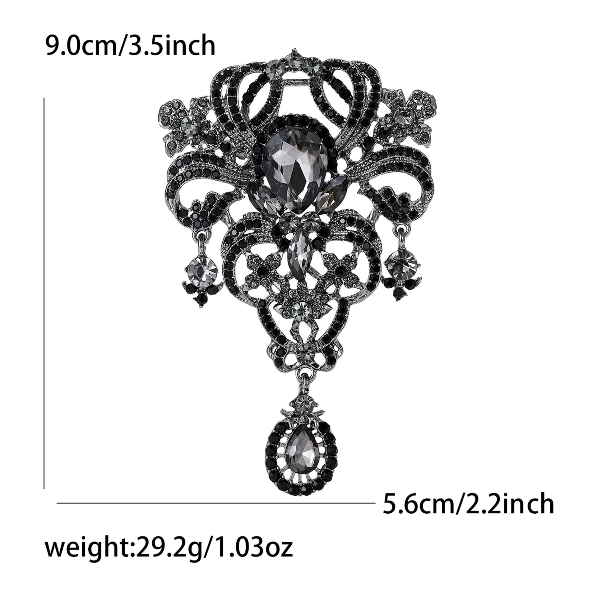 Hochwertige, luxuriöse Brosche im Palaststil aus Glas, modisches und elegantes Accessoire für Damenbekleidung._voghion.com