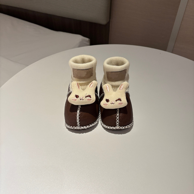 桑坡婴儿棉鞋羊皮毛一体步前鞋袜ins卡通男女宝宝软底毛毛鞋秋冬|undefined