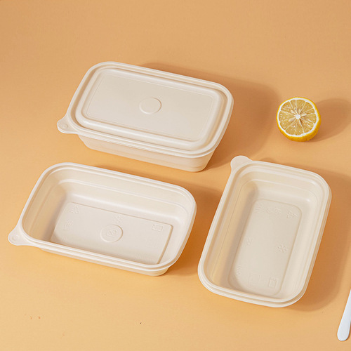 Saizhuo environmentally friendly disposable lunch box corn starch packaging box degradable take-out light food fast food box square 1000