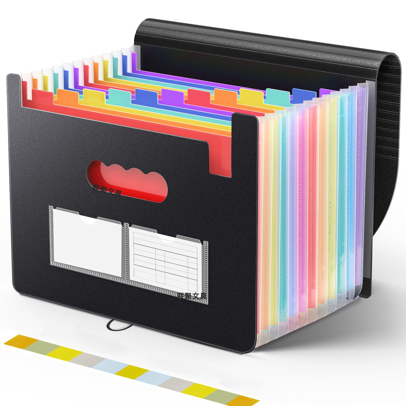 Fabricante en stock Amazon estudiante papel de prueba A4 Arco Iris 12 13 rejilla 24 cubierta redonda portátil órgano bolsa carpeta