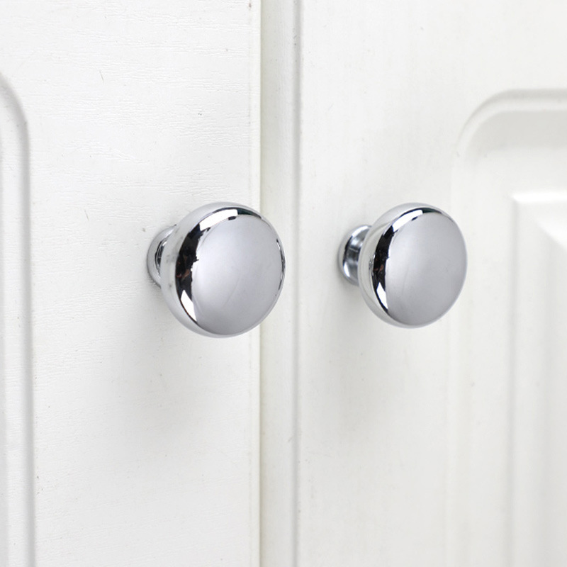 Silver hardware furniture round handle French silver modern minimalist Nordic cabinet wardrobe door drawer pull