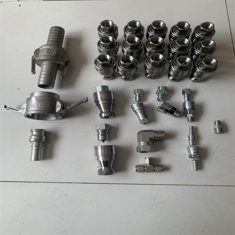 供应不锈钢316L快速接头 外螺纹螺母法兰连接 KZF自闭式快速接头
