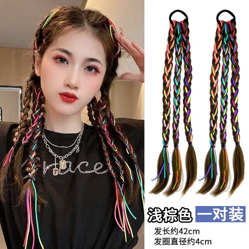 Trenza de boxeo peluca nueva cola de caballo color boxeo trenza larga dulce chica fresca Twist peluca cuerda de color de alta calidad