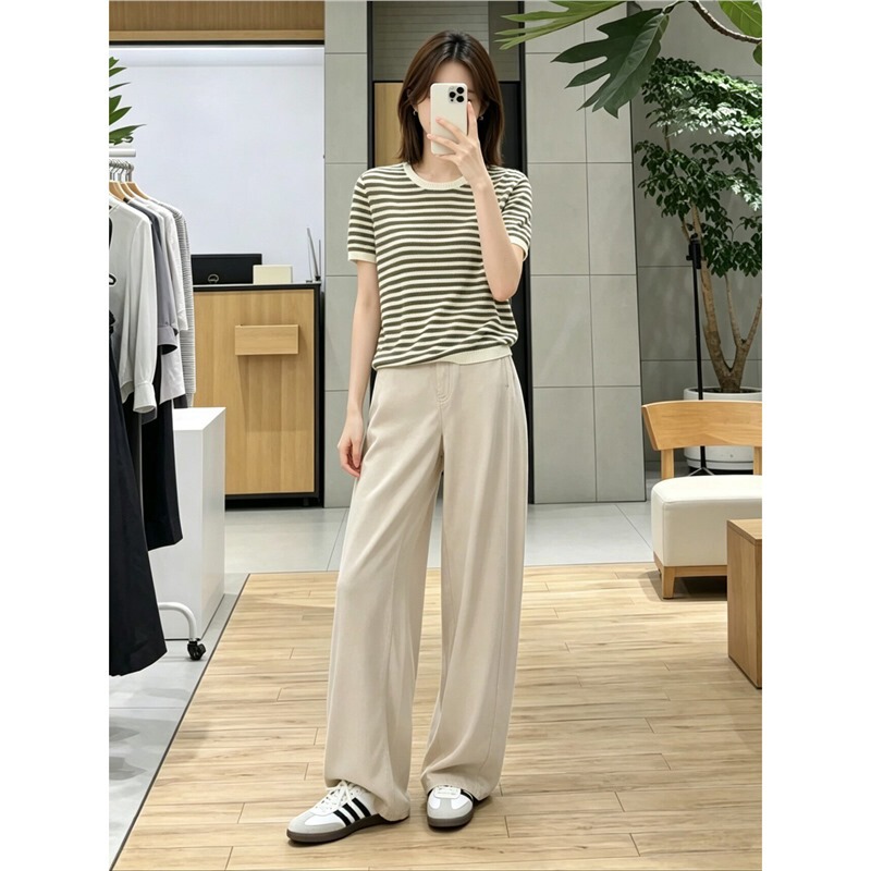 Mm Mai Series 2026 Summer New Light Coffee Color Breathable Japanese Paper Yarn Regular Shoulder Short Sleeve Knitted Sweater for Women 5H5932152 Mm Mai Series 2026 Summer New Light Coffee Color Breathable Japanese Paper Yarn Regular Shoulder Short Sleeve Knitted Sweater for Women 5H5932152