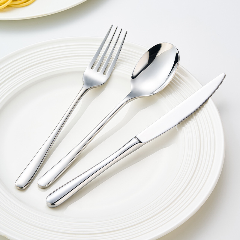 Hongjun Da 316L Stainless Steel Spoon and Fork, Thickened Anti-Scalding Western-Style Knife, Steak Knife, Hotel Western-Style Tableware Set