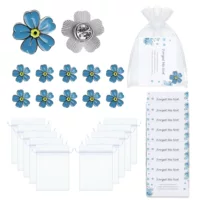 10pcs памятная булавка цветок лацкана брошь с памятной поэтической карточкой и омувановой сумкой для сувенирного подарка