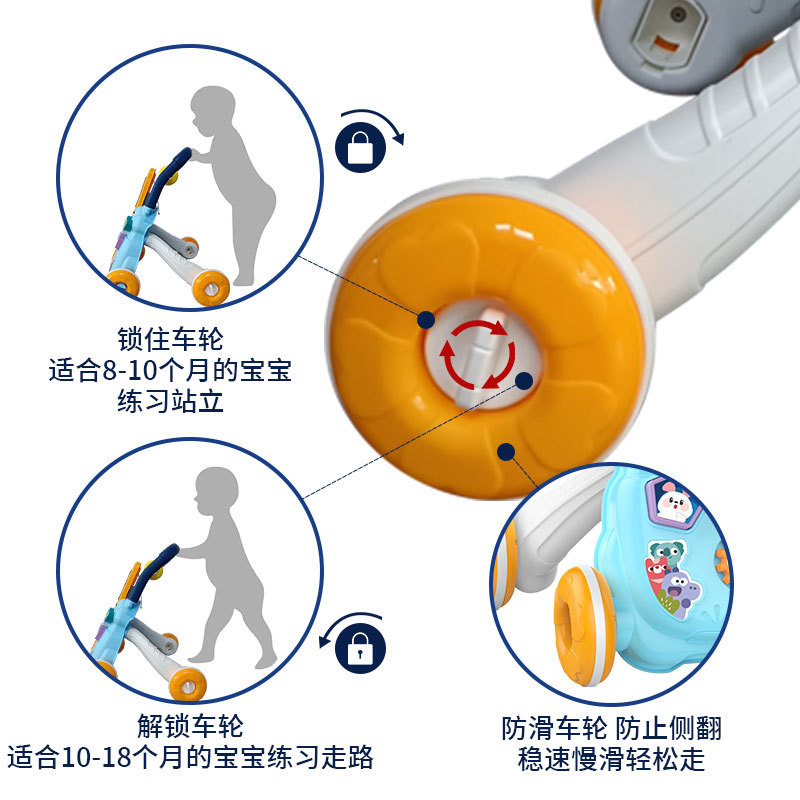 Baby walker stroller 1 to 3 years old baby standing artifact learning to walk anti-rollover moped children's toy
