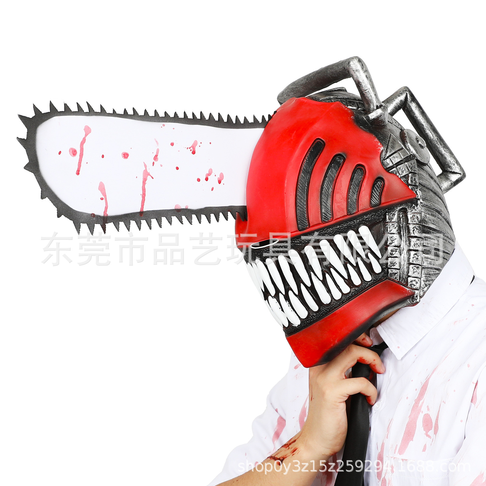 国境を越えたハロウィーンの新しいcosチェーンソーのキャラクターが怖いラテックスマスクの服装道具を演じる