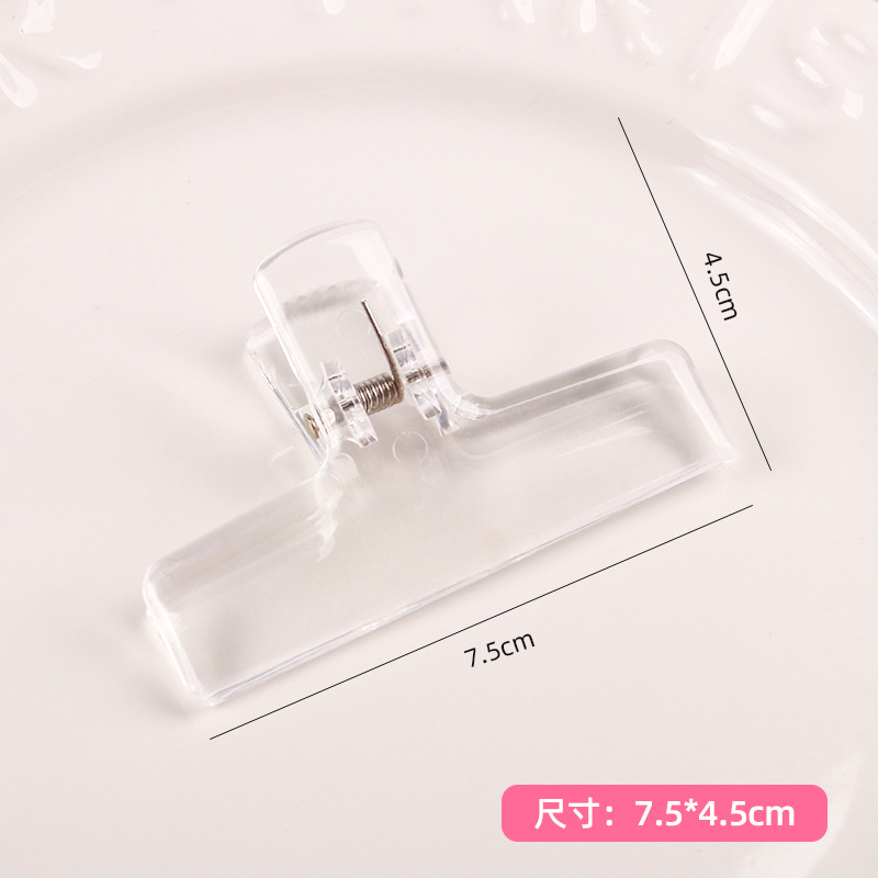 Clipe de ácido transparente de aluminio ins lindo papel de prueba de goma de goma almacenar clipe de cola larga información de facturas de mano