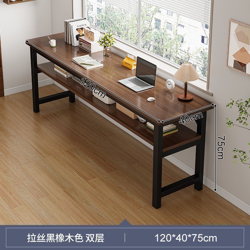 长条桌子简易出租屋用双层靠墙书桌子长方形电脑桌家用客厅双人桌|undefined