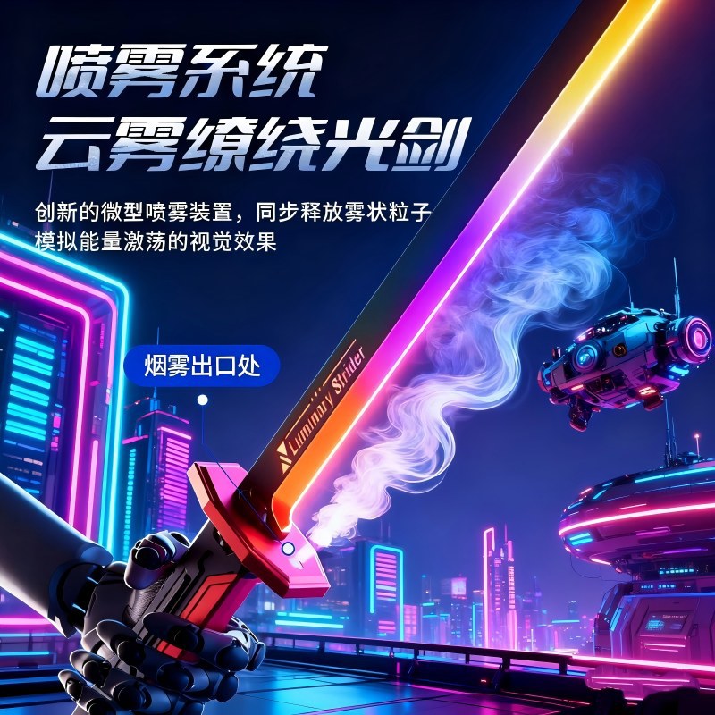 cross-border spark light sword colorful light children‘s sound and light battle blade boy toy trendy luminous stall small commodity toy