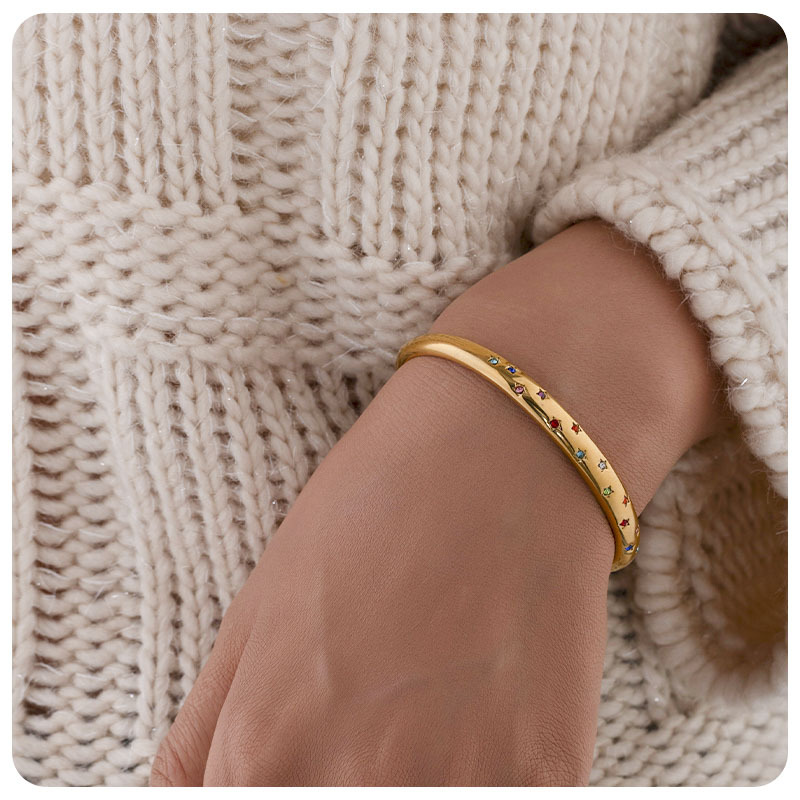TENA Europa y América pulsera de estrellas de acero inoxidable de alto nivel nicho pulsera de anillo simple para mujeres moda natural joyas de acero de titanio