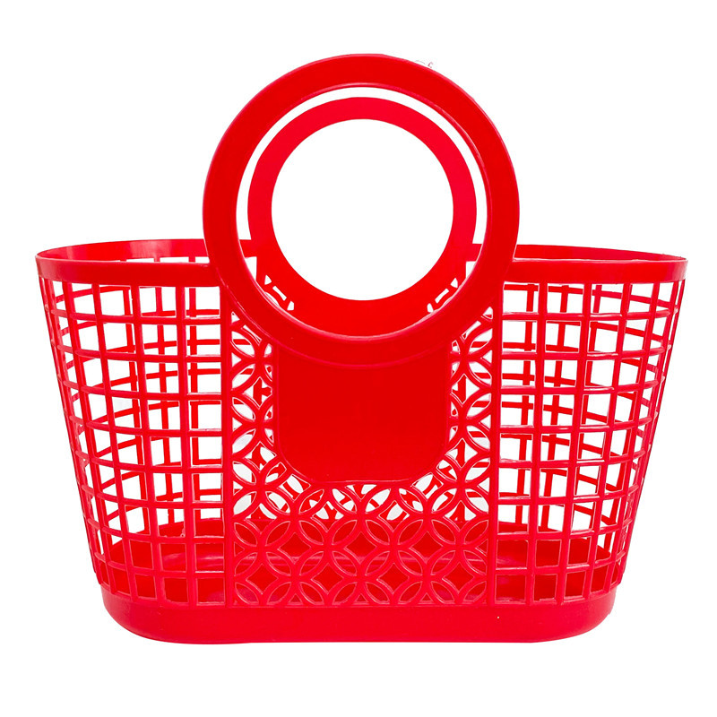 Bolso de mano de los niños para el comercio exterior del viaje de la playa bolso de mano plástico de las muchachas lindas cesta de verduras hueco de los niños de moda
