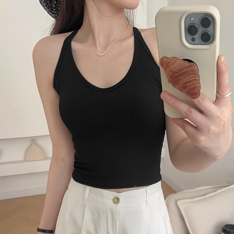 露出防止ノースリーブ、副乳収縮、ノンワイヤー、甘辛美背中ブラ、オールインワン下着、女性用ホルターネックキャミソール|undefined