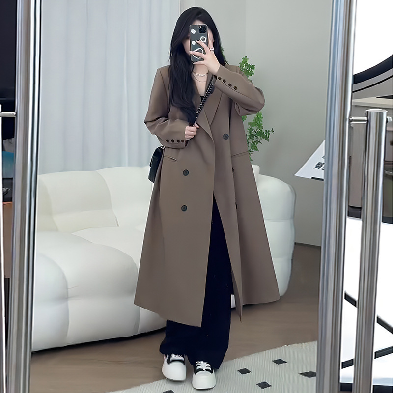 风衣外套女2025新款早春秋季小个子高级感超好看韩系英伦风中长款|undefined