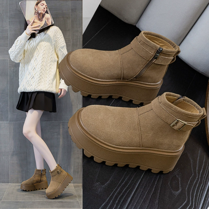 2024 зимние новые снегоступы толстые подошвы повседневные хлопчатобумажные туфли