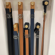 罗威L字母皮带平纹荔枝纹3.2宽4.0男女同款腰带百搭休闲牛仔裤带