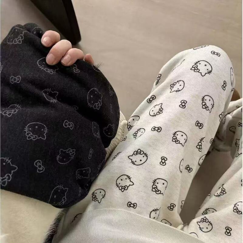 女童秋款印花阔腿裤儿童外穿印花打底裤子宝宝弹力直筒休闲长裤|undefined