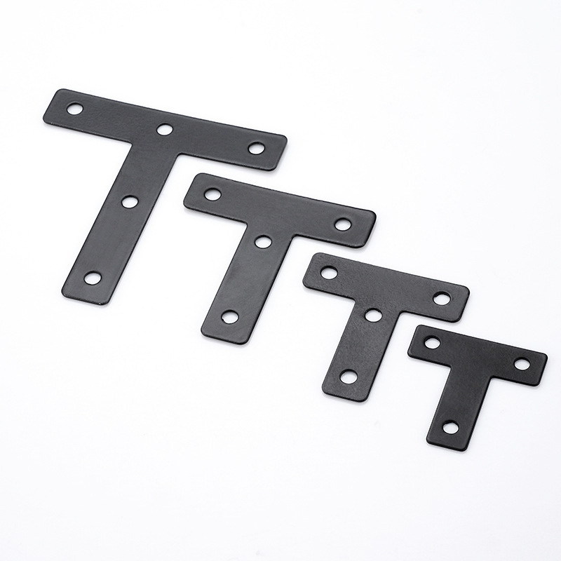 Black L-type T-type Flat Corner Code Wood Table and Chair Fixing Connector 90 Degree Fastening Splicing Hanging Cabinet Angle Iron
