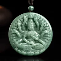 Натуральные товары фасоль тысячи рук Guanyin нефрит кулон Нефритовое ожерелье женский нефрит оптом
