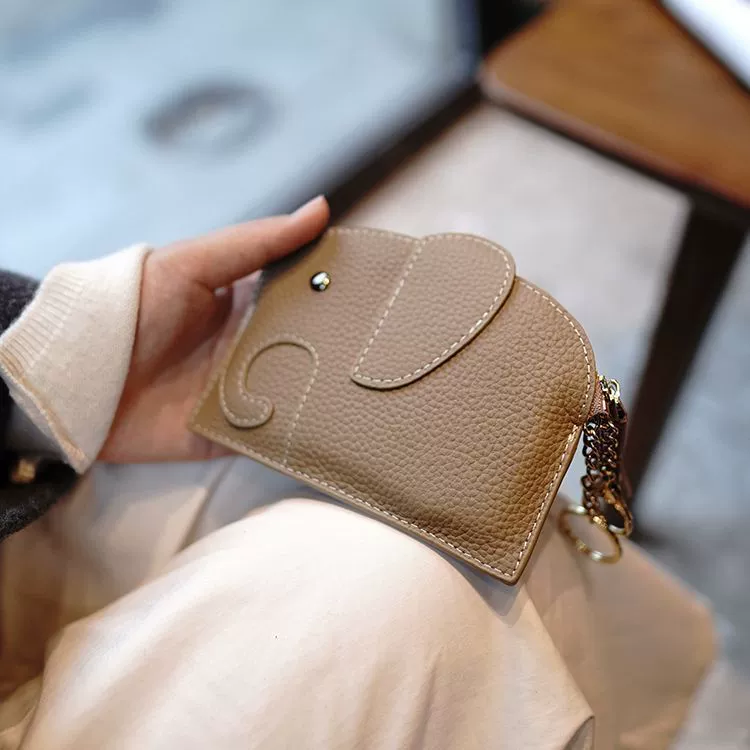 Тонкий стильный модный мини-кошелек для монет, новый женский милый кошелек для монет в японском стиле, креативный слон с рисунком