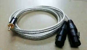 Схема 3.5 Одна точка и два -two -2 -2 Computer Computer Compende Contence Audio Cable Двойной экранирование серебряной линии серебряной серебра 1,5 метра