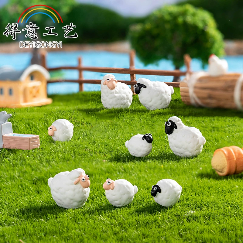 Микро пейзаж милый ягненок куклы мох садоводство diy украшения аксессуары мини ягненка украшения трансграничные товары