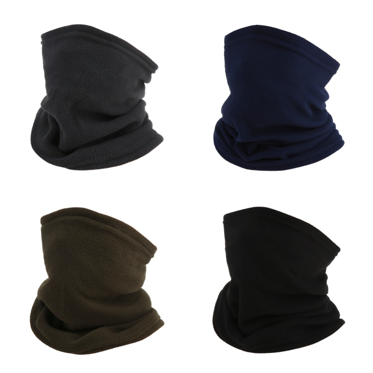 Men's and Women's Ski Face Protection Cycling Windproof Warm Mask Cross-Border Outdoor Single-Layer Winter Fleece Pure Color Warm Neck Scarf